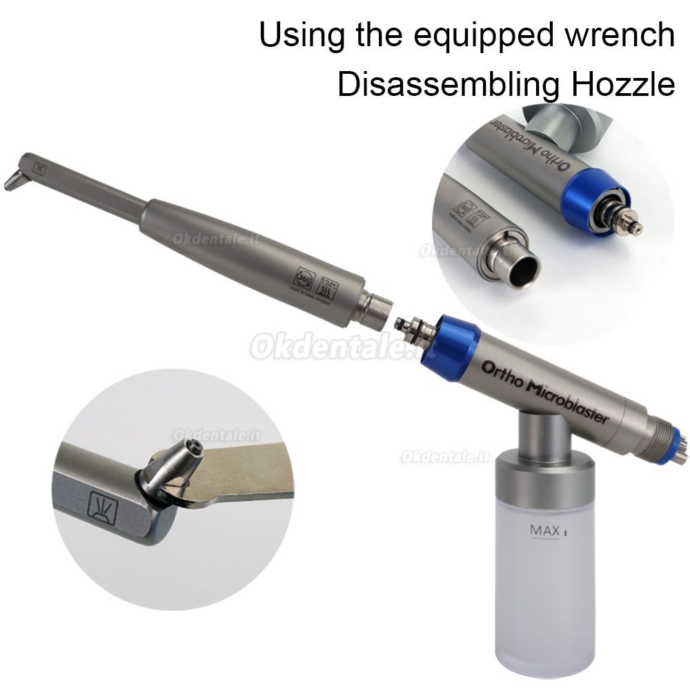 Micro sabbiatura intraorale in ossido di alluminio dentale a 2 fori